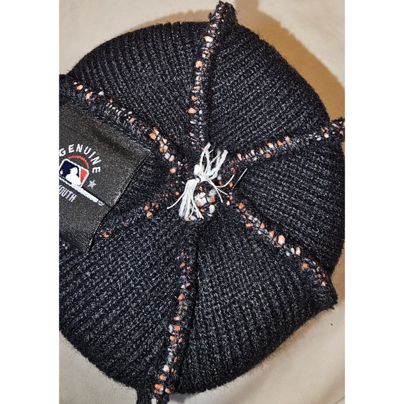 NWT NEW ERA Youth Beanie Houston Astros MLB Removable POM Black/Orange/White - Picture 5 of 8